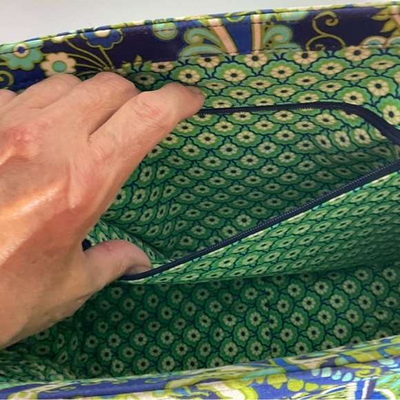 Vera Bradley Rhythm & Blues Structured Shoulder Bag Blue Greens Floral Pattern - Picture 9 of 16